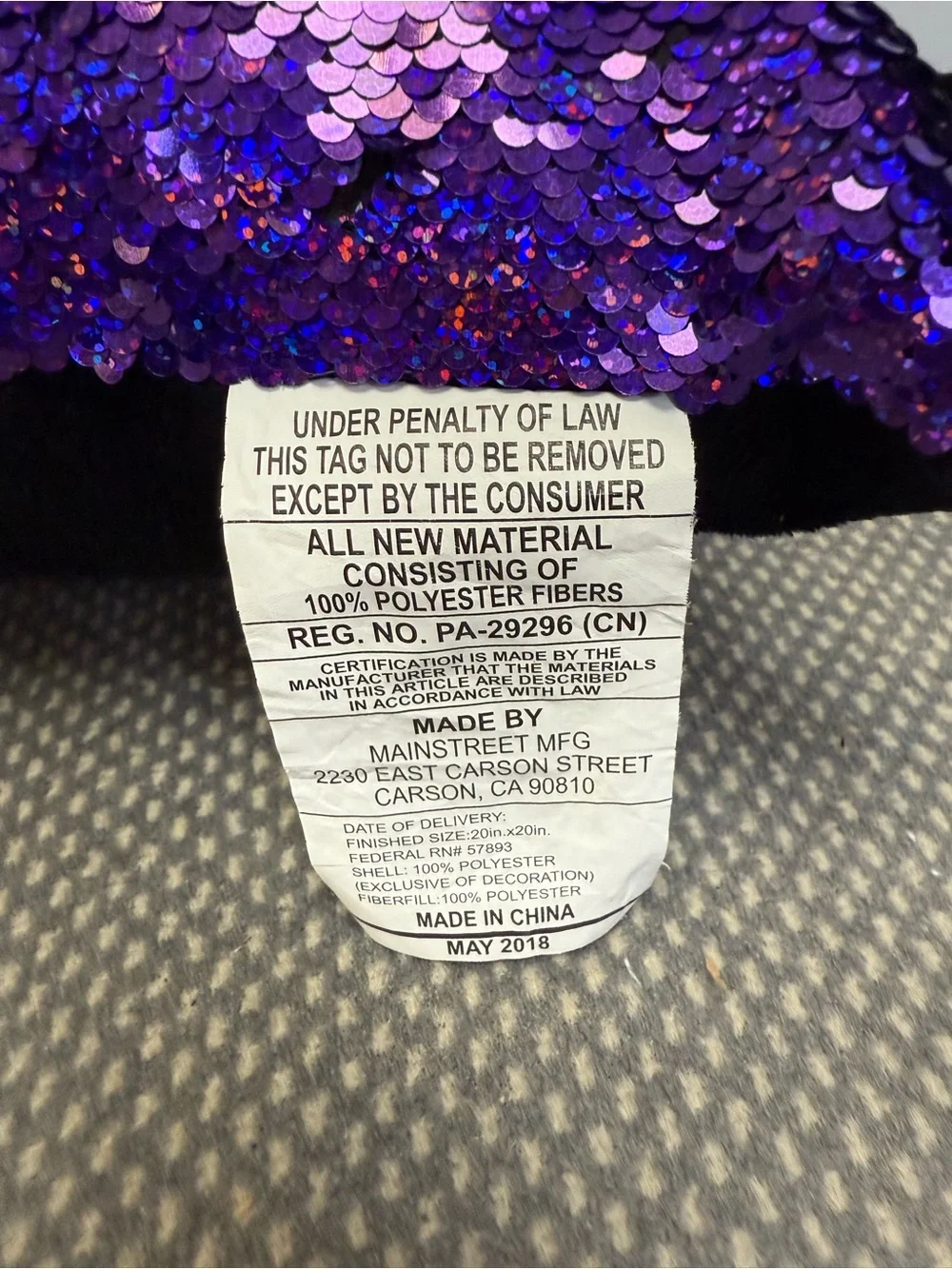 Flip Sequin Decorative Pillow - Purple and Black